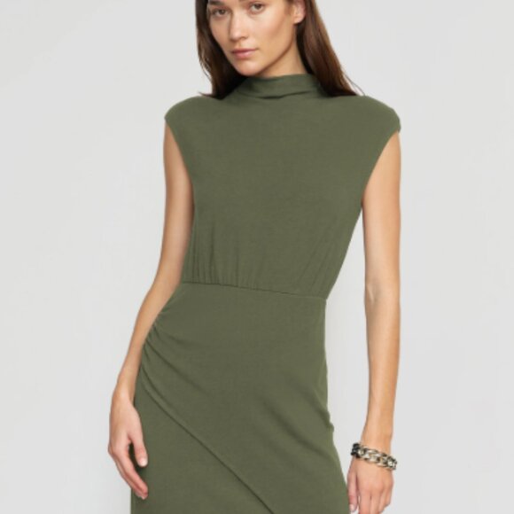 Modern Citizen Yimei Mock-Neck Side-Slit Dress - Camo / S - Picture 2 of 5